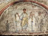 Naples - Catacombes - Peinture de Santo Gennaro